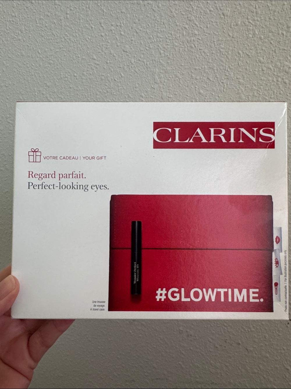 Clarins Mascara and Travel Case Gift Set - Red & White New